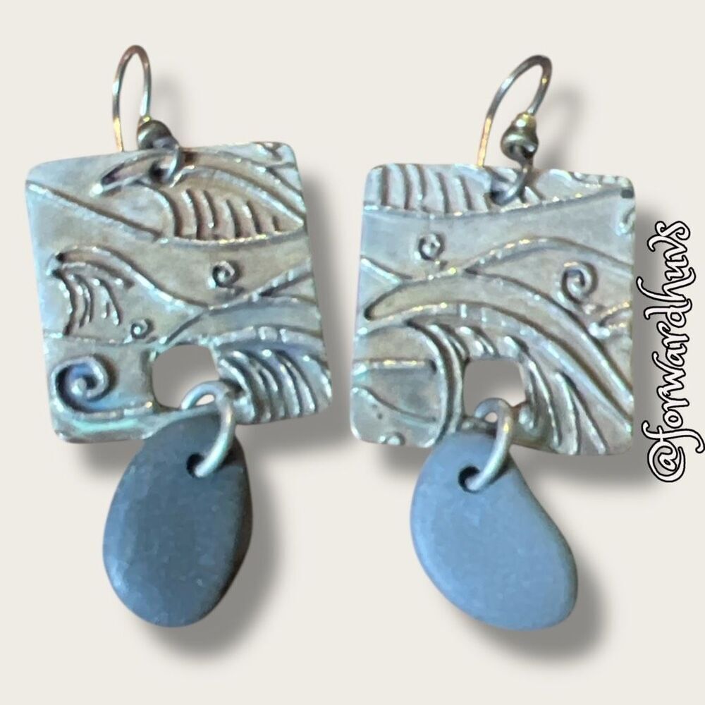Bundle Sale 3 for $15 | Silver-Tone Dangle Earrings with Matte Stone